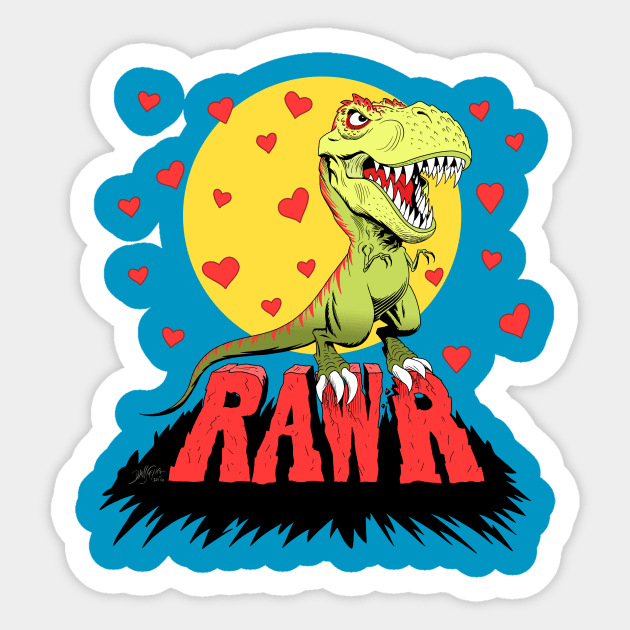 Rawr T-Rex Sticker by cartoonasaurus